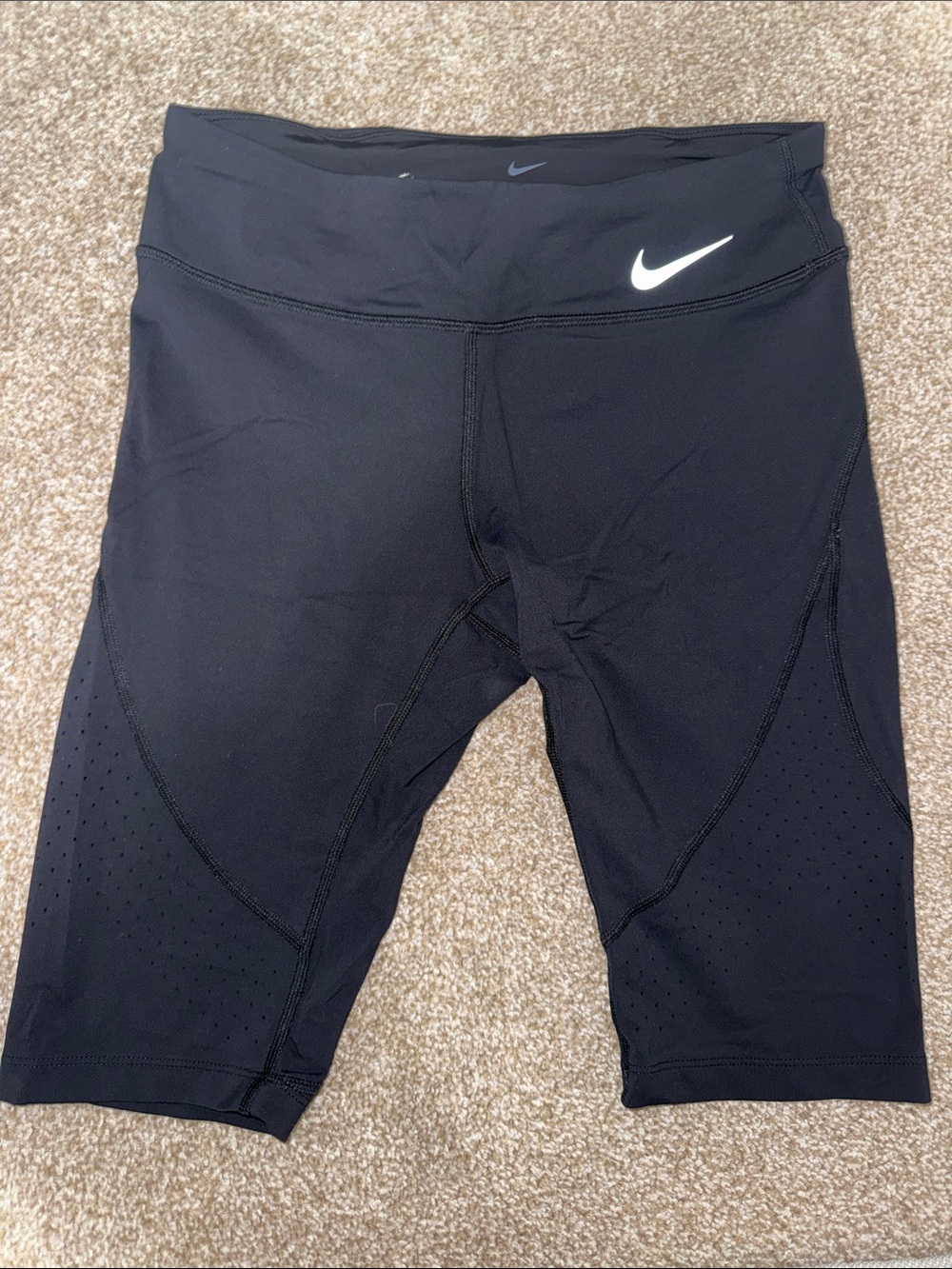Nike Black Women's Mid-Rise Perforated Bike Shorts